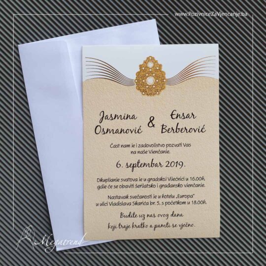 Pozivnice za vjenčanje Megatrend Brčko - pozivnica za vjenčanje model 10377 sa kovertom