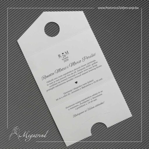 Pozivnice za vjenčanje Megatrend Brčko - pozivnica za vjenčanje model 10486 moderna bez koverte
